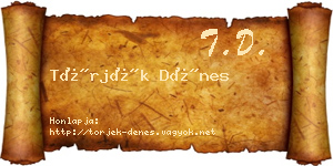 Törjék Dénes névjegykártya